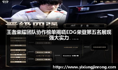 王者荣耀团队协作榜单揭晓EDG荣登第五名展现强大实力